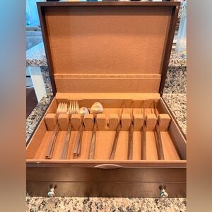 Reed & Barton flatware set with storage box